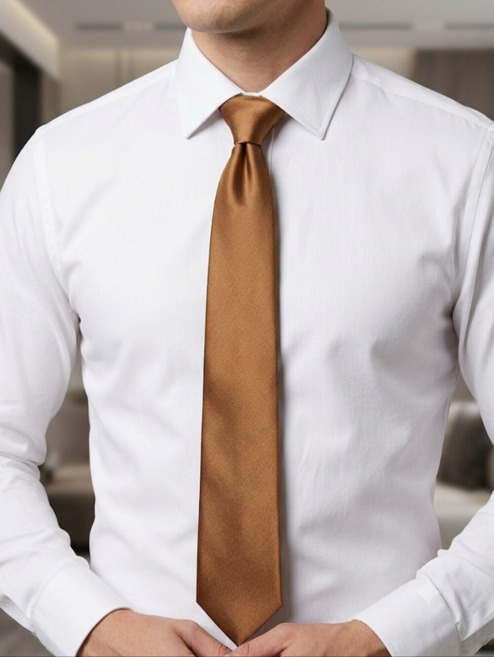 KissTies Burnt Orange Men's Necktie NIB